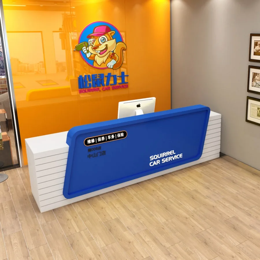 Multifunctional Atmospheric Reception Desk Load-bearing Reception Desks Nordic Reinforced Office Furniture Mesa De Recepção LJ40