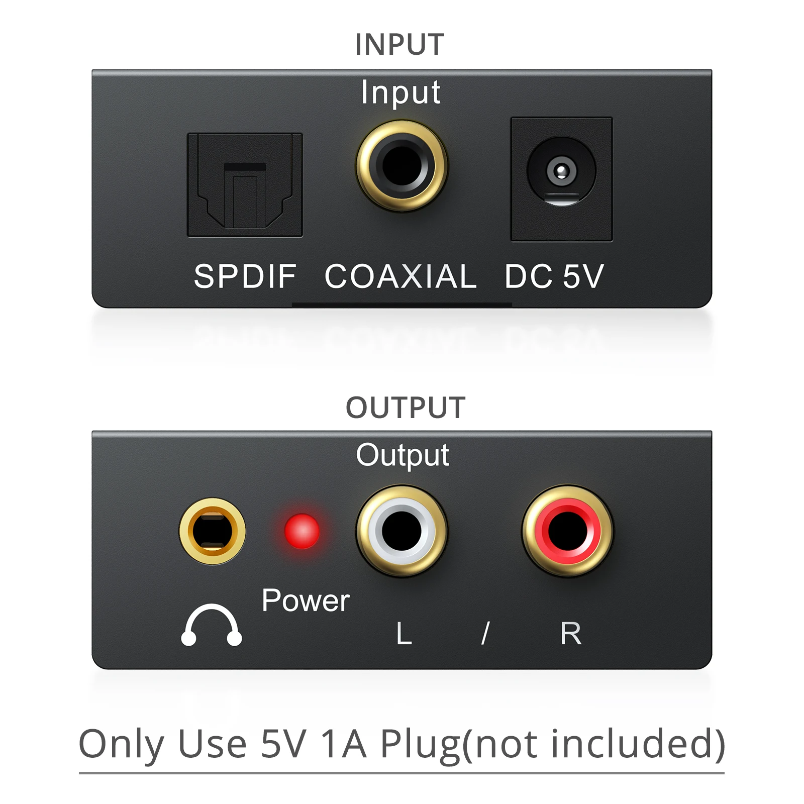 PROZOR-Convertidor de Audio Digital DAC SPDIF Toslink, entrada Coaxial RCA de 3,5mm, salida de auriculares, adaptador de Audio Digital a analógico, hierro