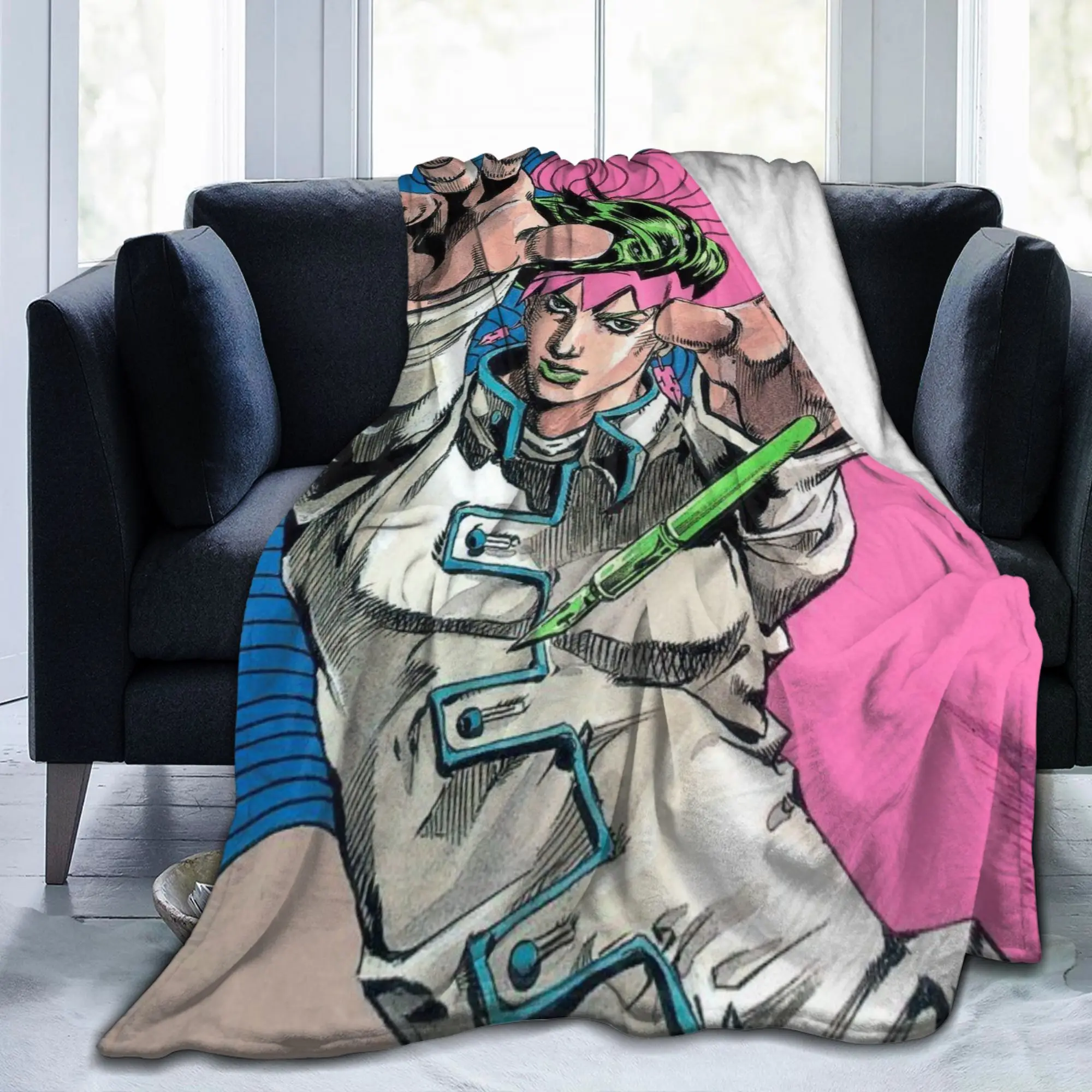 J-JoJos Bizarre Adventure Blankets Plush Funny Warm Throw Blankets for Home Restaurant  Winter