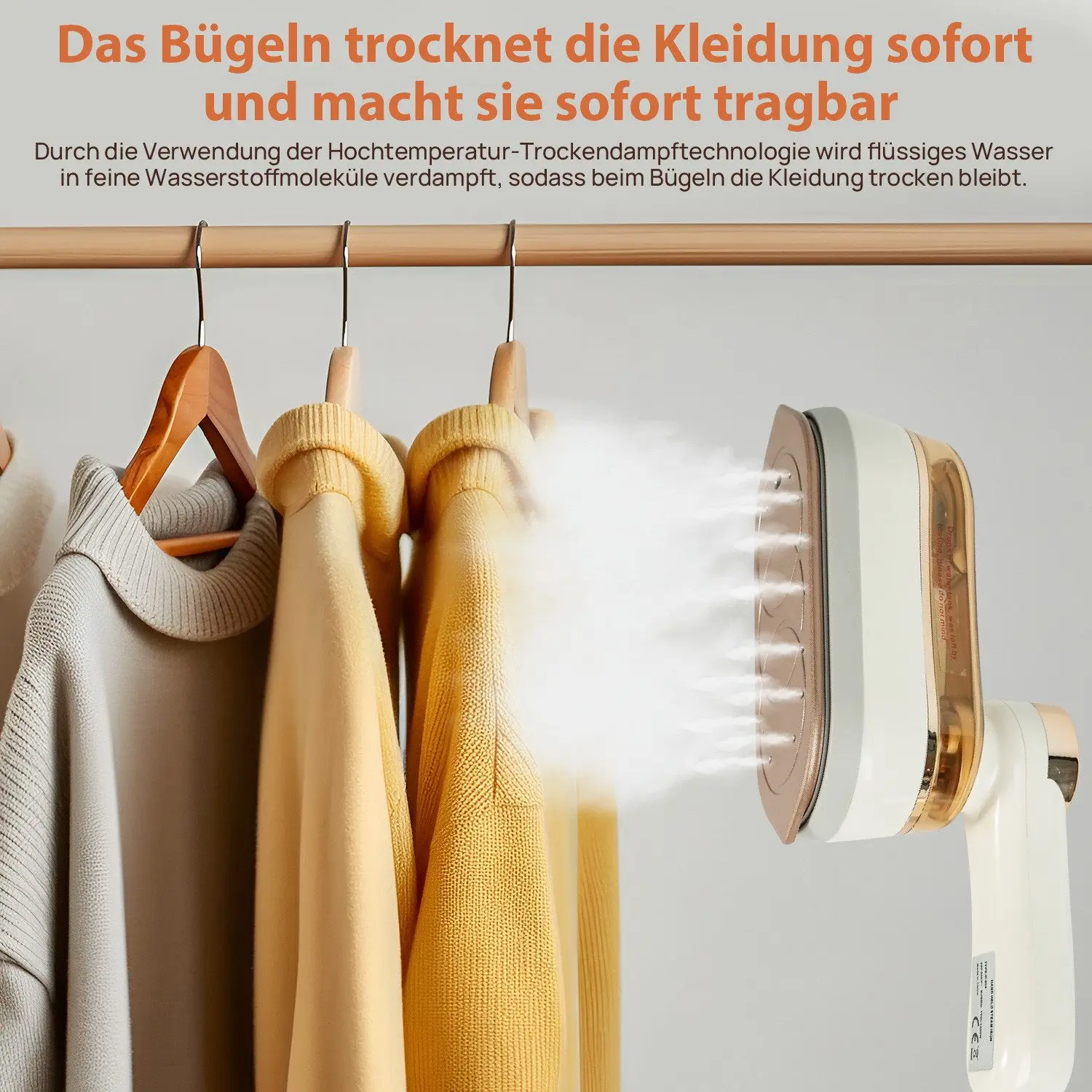 مُبخّر ملابس صغير محمول قابل للطي مكواة بخار محمولة للسفر المنزلي للملابس مكوّاة رطبة وجافة مكواة بخار