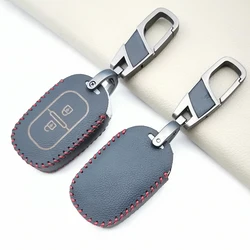 Hot Sale 100% Leather Car Key Case Cover For Renault Dacia Doker Duster Logan Laguna Scenic Master Megane Protective Shell