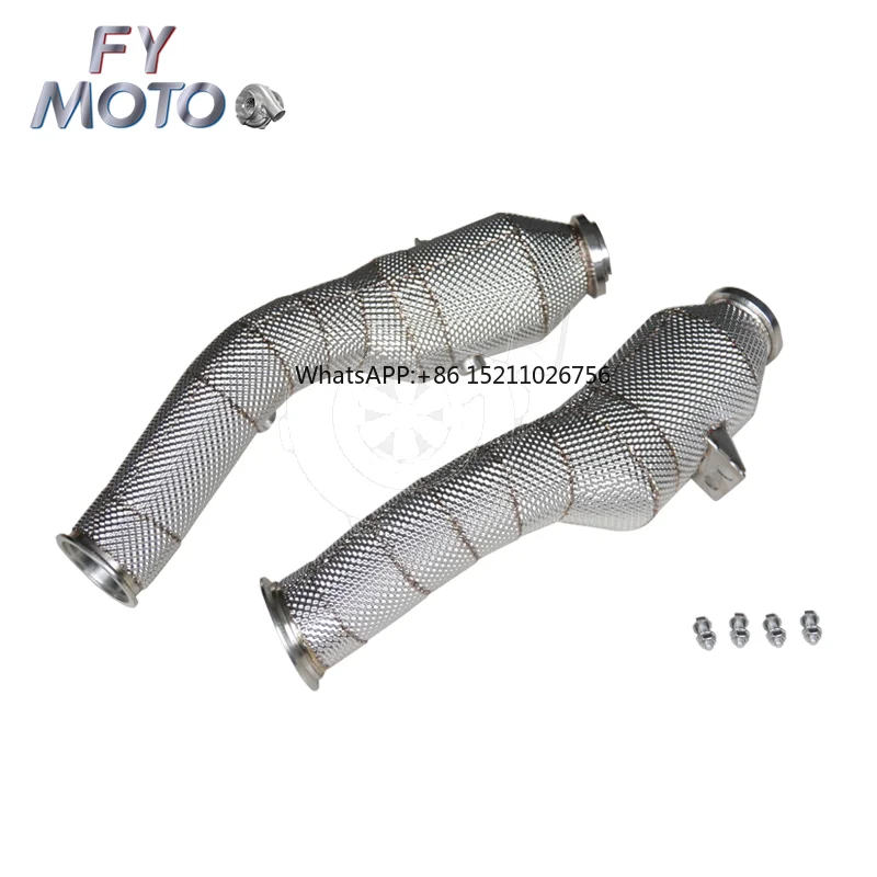 Exhaust Downpipe for Mercedes-Benz C43 E43 and C400 C450 M276 engine catted with heat shield