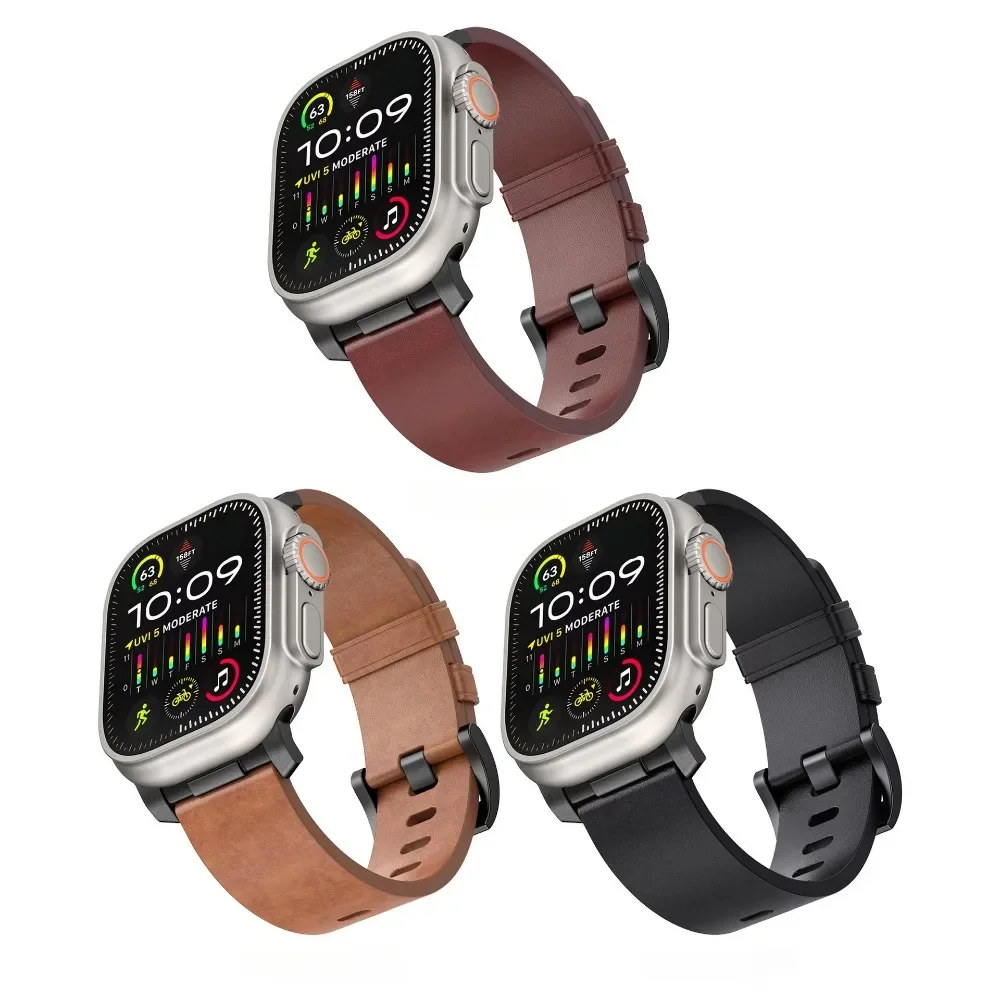 สายหนังสำหรับนาฬิกา Apple ULTRA 2 49mm Series 10 46mm 42mm สร้อยข้อมือแบบห่วงสุดหรูสำหรับ iWatch 9 8 7 45mm 41mm 6 5 4 44/40mm 38mm
