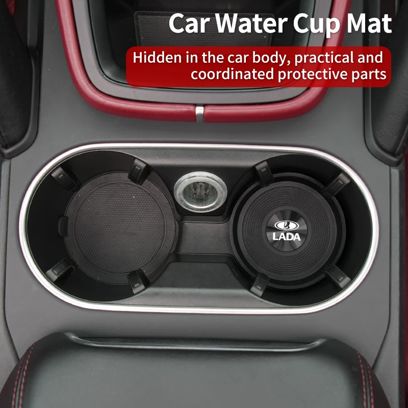 Silicone water cup mats for car interiors For Lada Priora Sedan Sport Kalina Granta Vesta Niva Largus Vaz Samara 2110