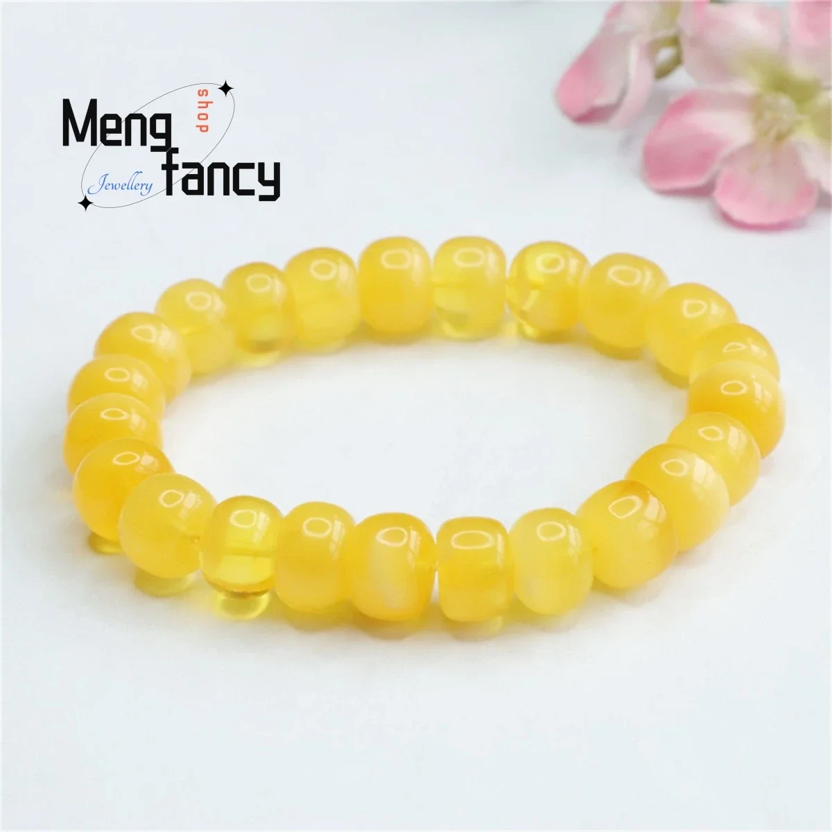 

Natural Honey Wax Gold Twisted Amber Old Style Bead String Bracelet Simple Generous Charm Fashion Versatile Women Luxury Jewelry