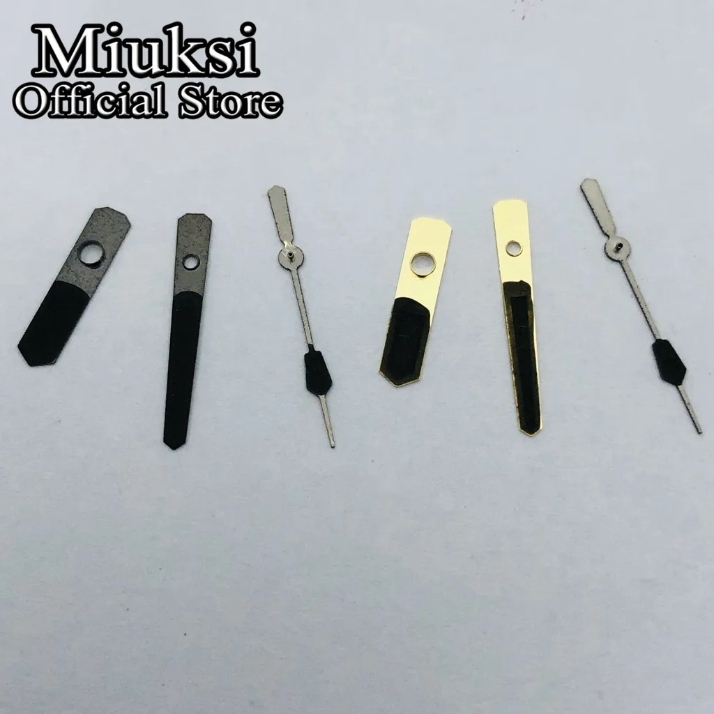 Miuksi black gold watch hands fit NH35 NH36 movement