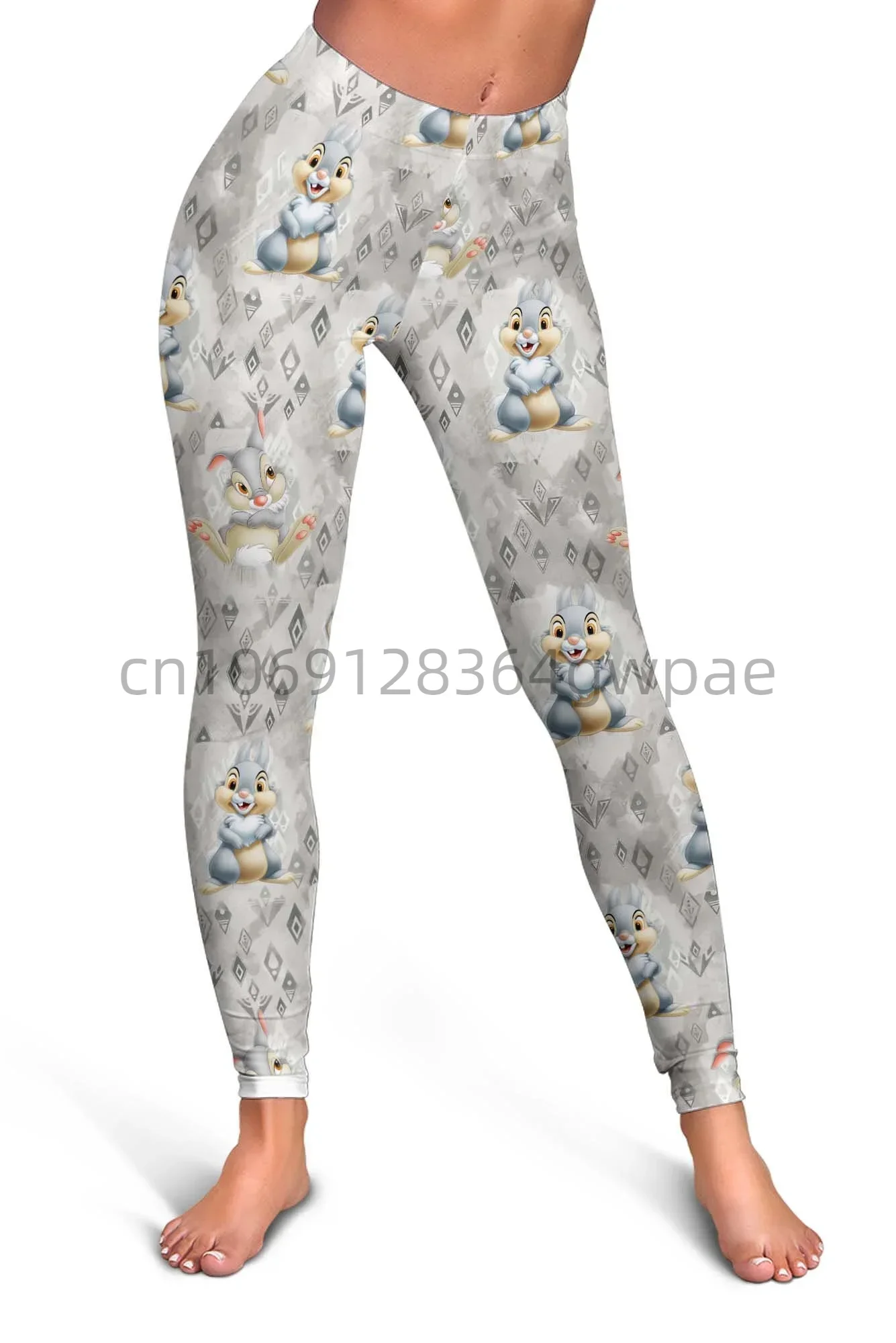 New 2024 Thumper Rabbit Bambi Cutout Tank Top Leggings Yoga Set Fitness Leggings Tracksuit Disney Hollow Tank Top Leggings Set