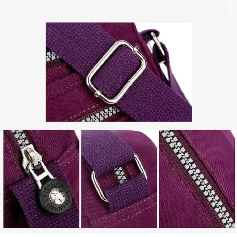 Sacos impermeáveis do mensageiro do nylon para mulheres, bolsa pequena, saco de ombro, bolsas Crossbody fêmeas, sacola da alta qualidade