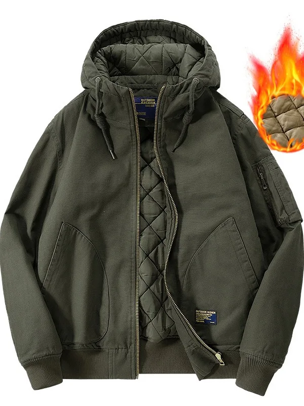 

Мужская утепленная хлопковая куртка с капюшоном, теплая повседневная верхняя одежда, с длинными рукавами, стандартный крой, молодежная модная зимняя куртка больших размеров