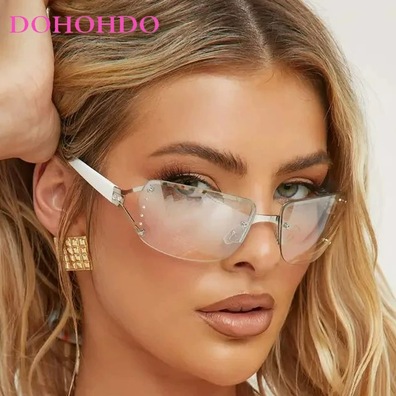 

New Frameless Decorative Diamond Sunglasses Women's Design Brand Luxury Sun Glasses Outdoor Leisure Eyewear UV400 Gafas De Sol