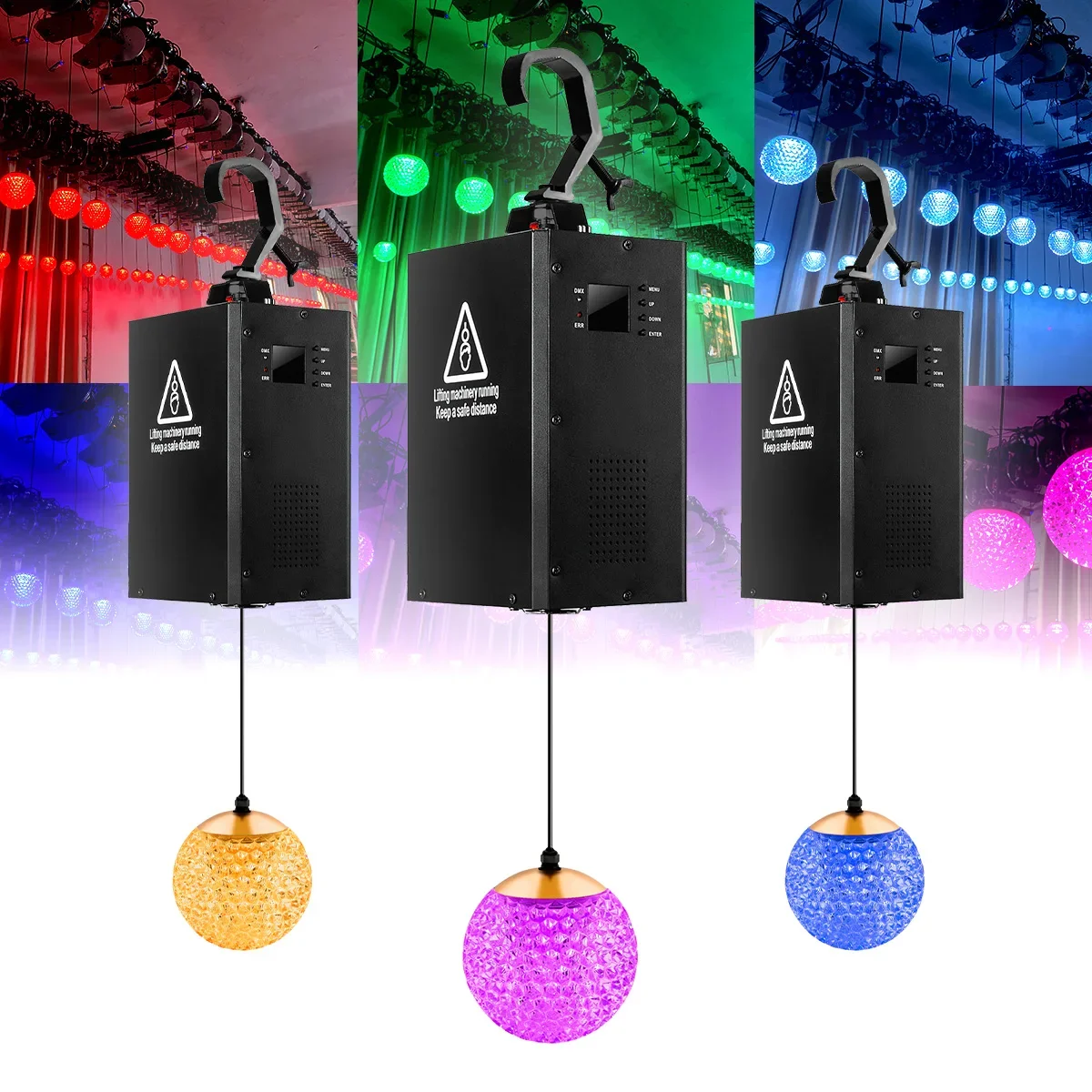 club disco stage light kinetic lights kinetic dmx motor customized rgb/w lifting ball