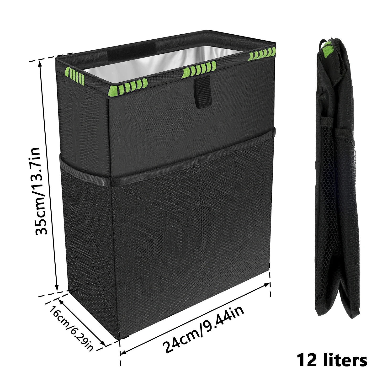 Car Trash Can Handy Tissue Holder Leak-Proof Car Organizer Storage Bag Car Rear Seat Garbage Bin With adjustable release buckle