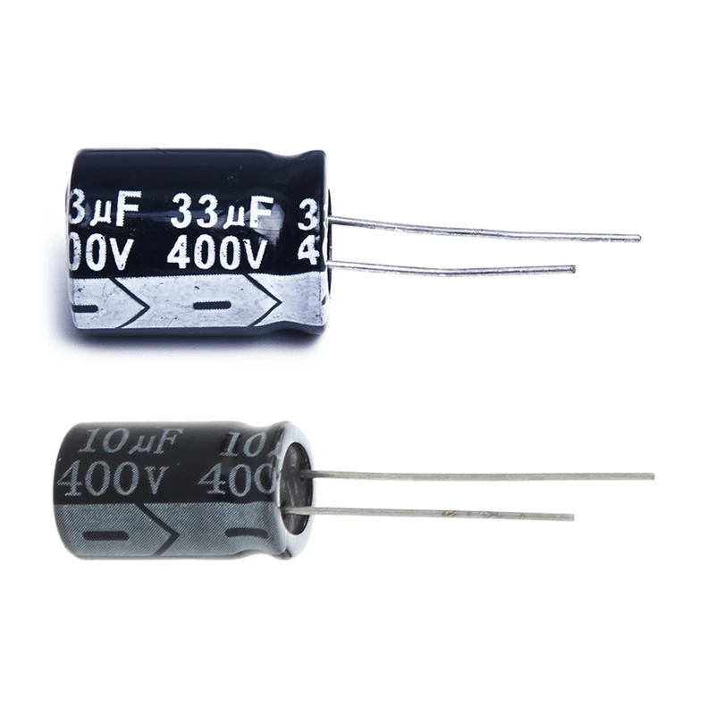 10Pcs Capacitor Electrolytic Aluminum 33UF 400V Black With 10 X 400V 10UF Low ESR Impedance Electrolytic Capacitor