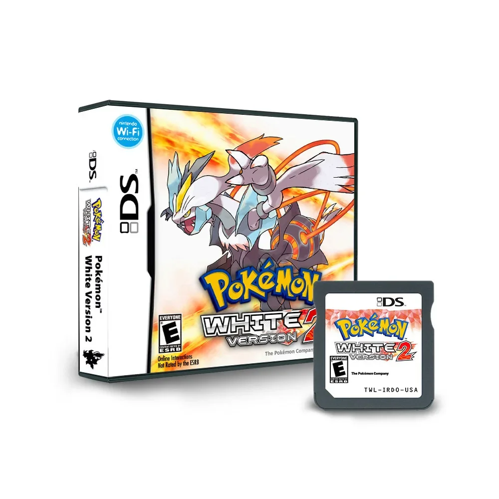

USA Pokemon Black and White 1 2 Combined Card Combined Card With Box Cassette DS Pokemon Game Card for ds nds 3ds No instruction