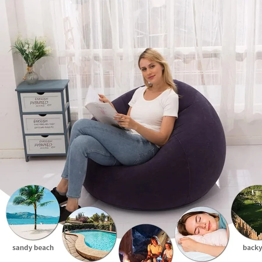 Large Lazy Inflatable Sofa Chairs PVC Lounger Seat Bean Bag Sofas Pouf Puff Couch Tatami Living Room Supply Outdoor Camping