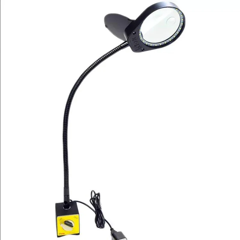 

Industrial Production With Base Magnifying Glass LED Lights 8X15X Magnifying Glass Repair Metal Table Machine Work Lights PD-6S