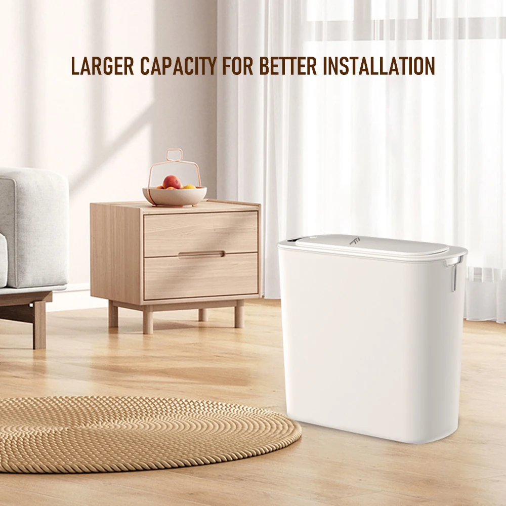 Automatic Sensor Trash Can 14L Clamshell Narrow Type Cleat Household Living Room Toilet Smart Inductive Garbage Can FUT163