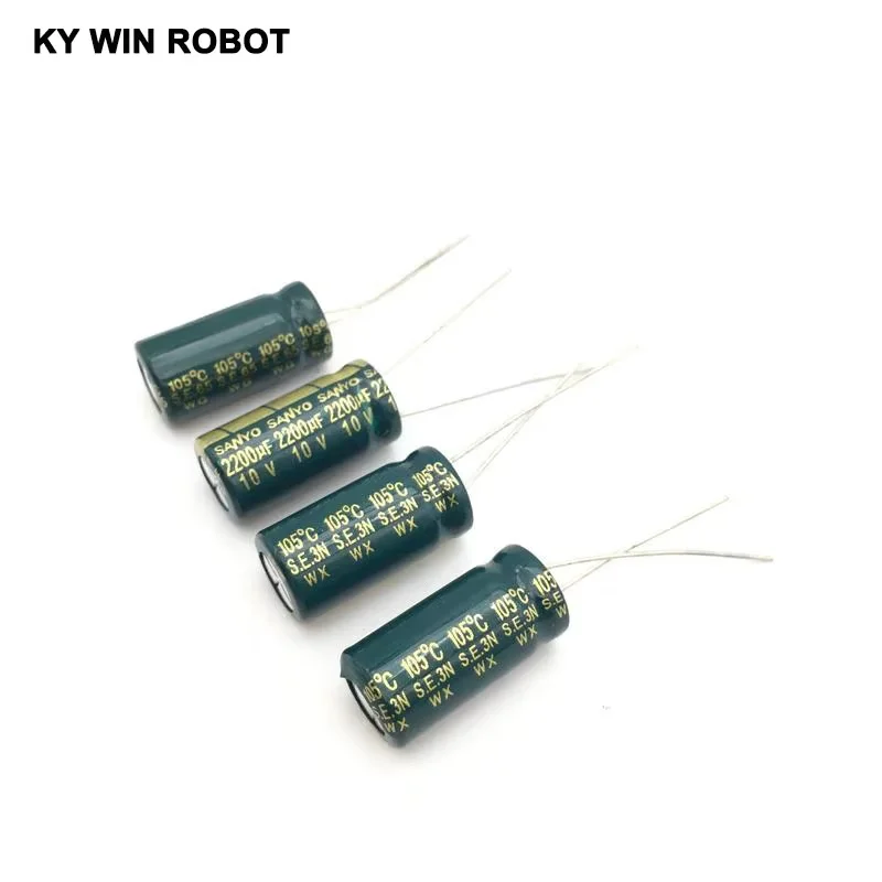 10pcs 10V 2200UF Electrolytic Capacitors 2200UF 10V 10x20mm 105C Radial High-frequency Low Resistance Electrolytic Capacitor