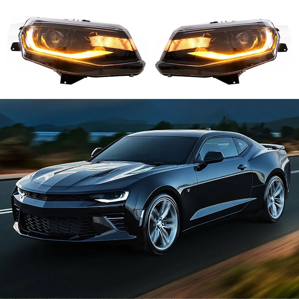 

1 Pair Full LED Headlights With Sequential Car Head Light Front Lamp For Chevrolet Camaro 2016 2017 2018 2019 Headlamp Assembly