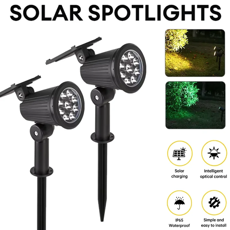 

LED Lawn Floor Lamp Household IP65 Waterproof Courtyard Landscape Projection Lamp Solar Spotlight Outdoor Garden Tree Lamp