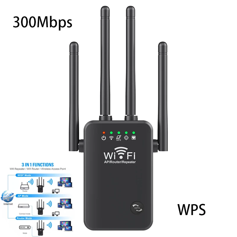 

Wireless Signal Amplifier 2.4G 300mbps Long Disatance Wifi Enhanced Extender Network Booster WIFI Repeater 802.11n WPS