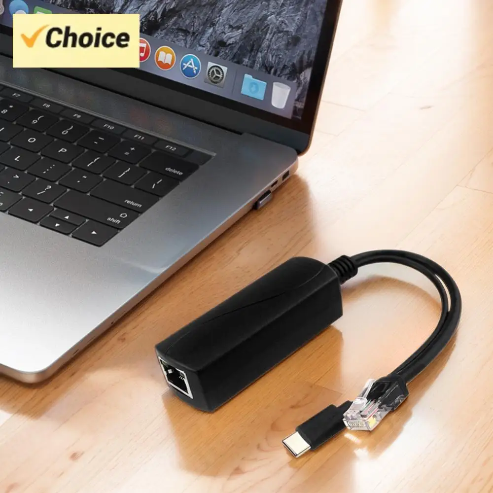 

PoE 48V To USB-C 5V/4A Output IEEE802.3af/at Compliant Type C PoE Splitter 5V/4A Adaptive 10/100/1000Mbps for Raspberry Pi 5