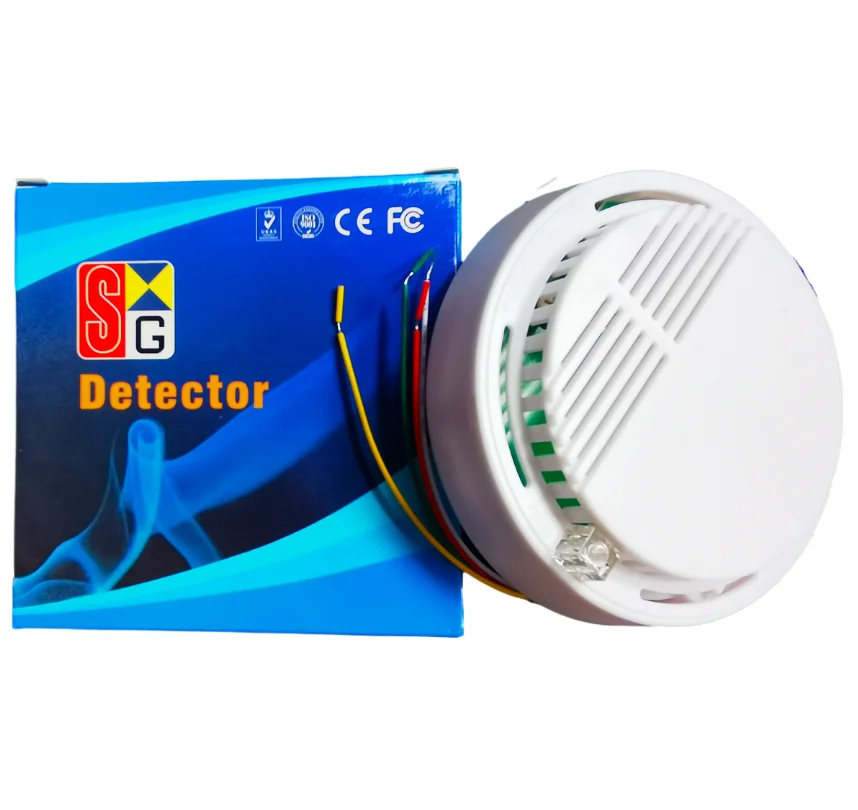 (1 PCS) 12VDC Wired Cable Link indoor  Gas Smoke  Detector  Alarm sensor personal Home security Control Protection NC  output