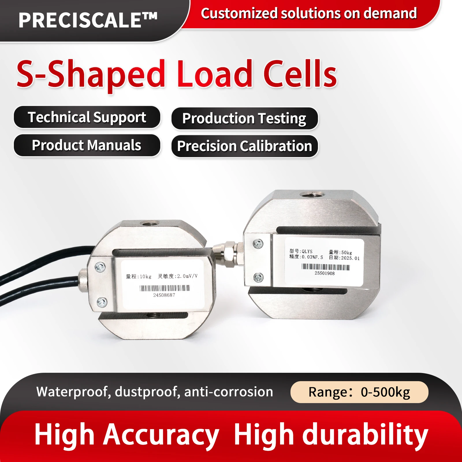 

Preciscale Circular S Load Cell Sensor,Test Tensile force and Pressure,High Precision Weighing Sensor φ5*3M 5V-12V 10KG 20KG