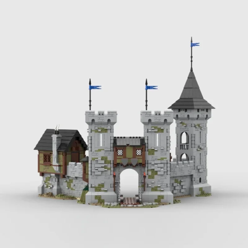 Briques de château noir médiéval, château de Bradford, garde le chevalier, blocs modulaires, assistant MOC, architecture de bastion, blocs cadeaux