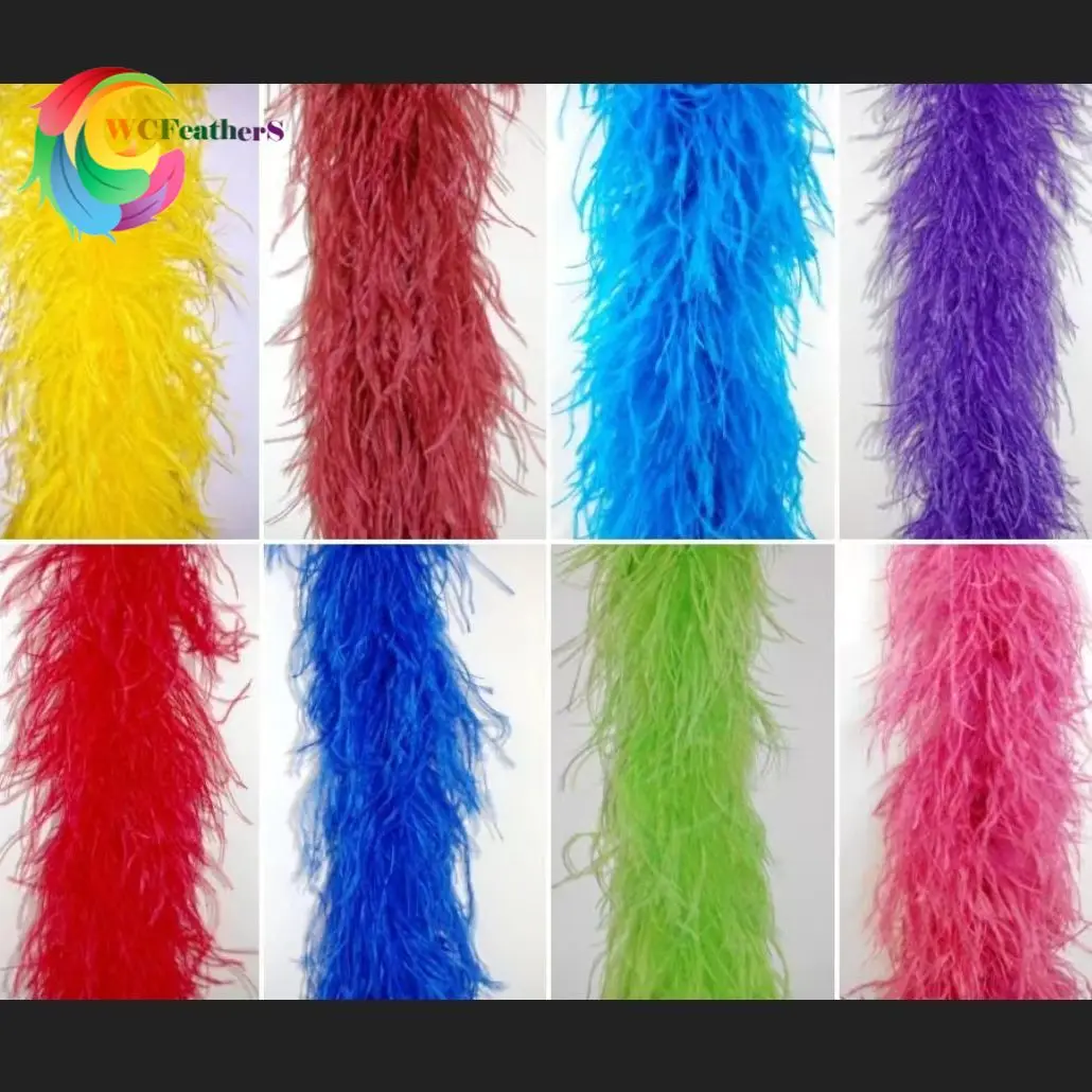 

50cm 1M 2M Long Ostrich Feathers Boa 8ply Natural Plumas Trim Shawl for Costume Wedding Party Dress Carnival Scarf Decoration