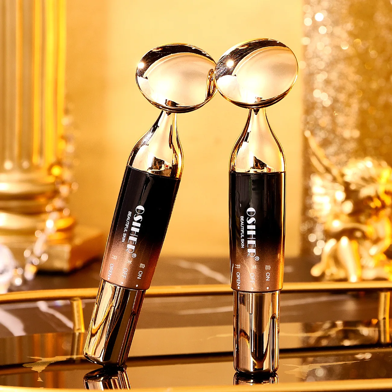 Dispositivos elétricos de beleza facial 3 em 1, lifting facial, anti-rugas, massagem facial com creme facial, introdutor, rejuvenescimento da pele