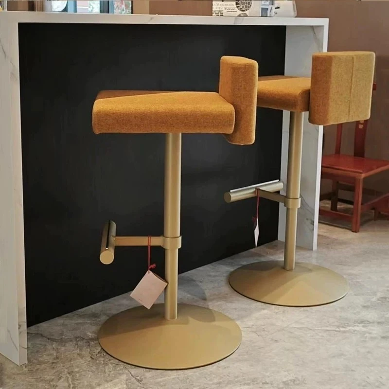 Design Stainless Swivel Bar Chair Metal Lightweight Luxury Bar Chair Modern Comfortable Relaxing Taburete Alto Kitchen Furniture