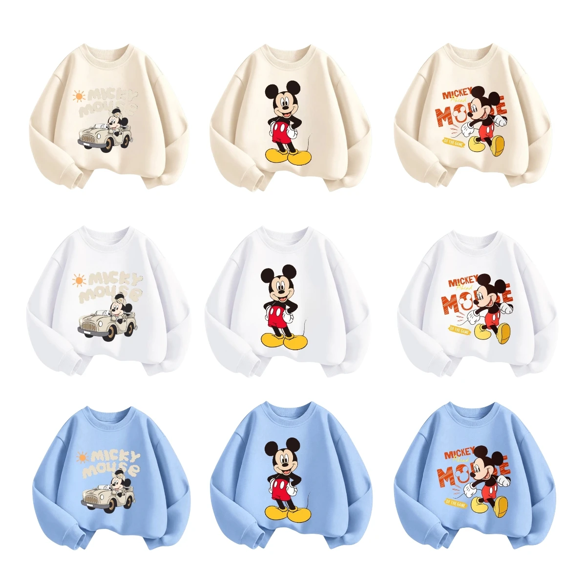 Populair merk kinderen tops met lange mouwen cartoon Mickey sweatshirt babyjongenskleding Disney eenvoudige mode kinderhoodie ronde hals
