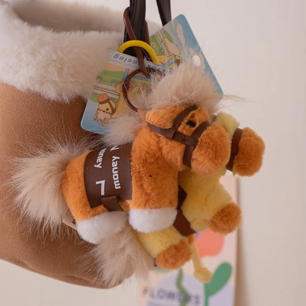 Grappige tas paard hangers cartoon pluche gevuld paard mini-formaat dierenriem paard jaar speelgoed nieuwjaarscadeau voor het jaar van het paard