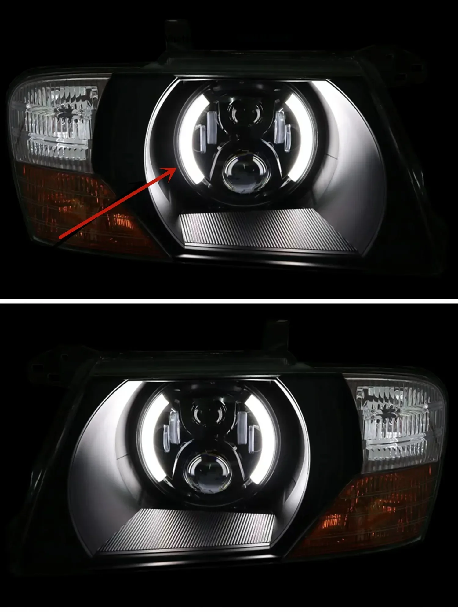 

For Pajero V73 modified V75 V77 Car LED Headlight Headlamp DRL Daytime Running lamp Angel eye turn signal