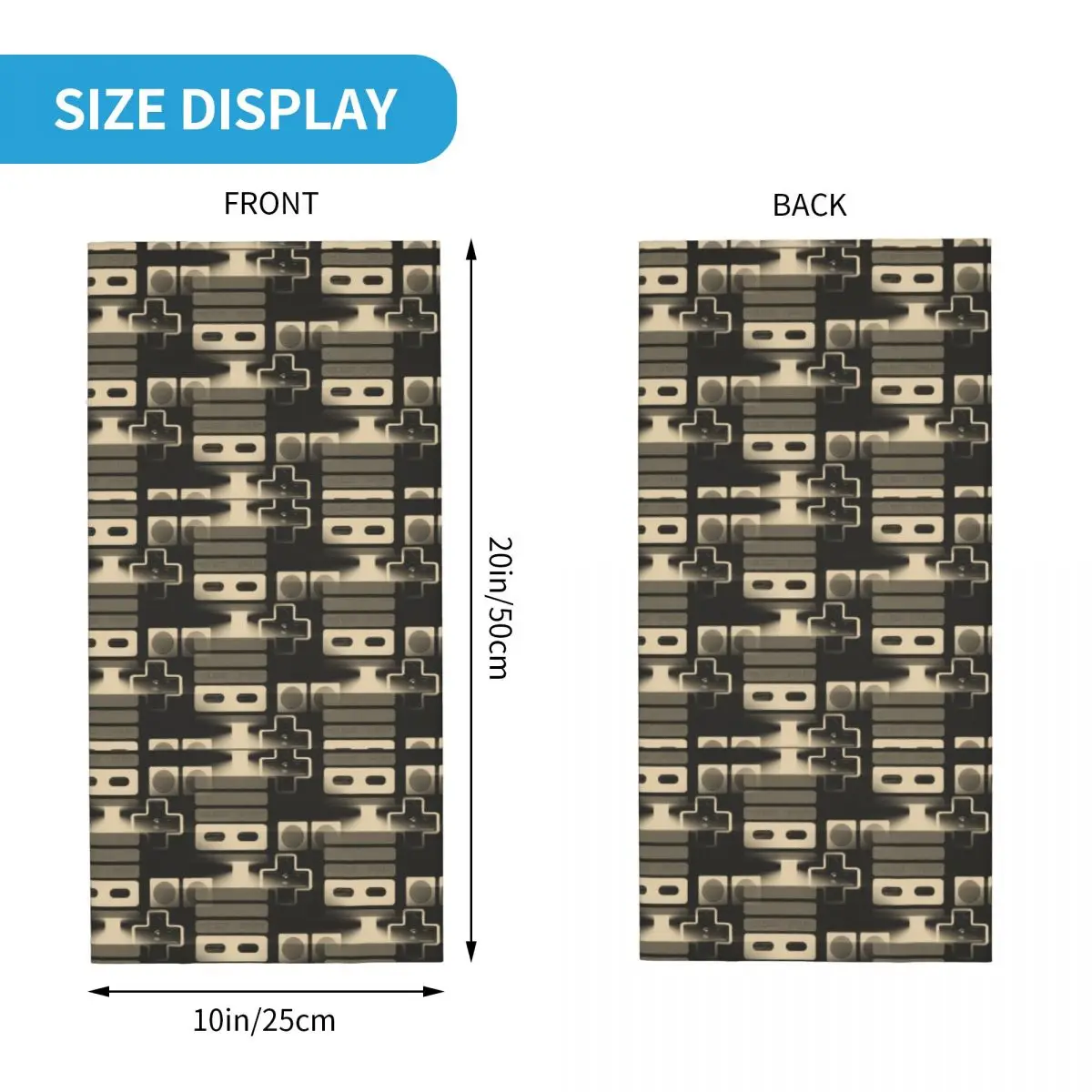 Custom Nostalgic Controller Tiles Bandana Winter Neck Warmer Men Windproof Wrap Face Scarf for Ski Video Game Lover Gaming