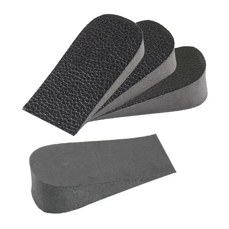 PU Leather Height Increase Insole 1-3cm Unisex Sneakers Heel Insert Half Insoles Shoe Pads