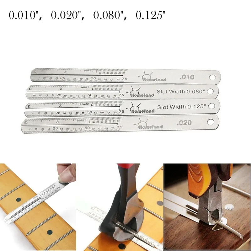 Guitar Wire Measurement and Installation Ruler Fingerboard Protection Steel Sheet 0.010, 0.020 Inch Protective Accessories