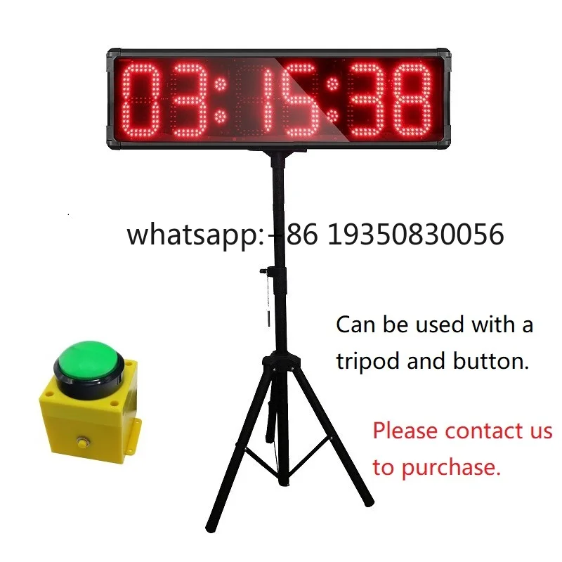 YIZHI 8 Inch Double Side Display LED Race Timing Clock for Running Events  Timer Waterproof Countdown/Count up Stopwatch
