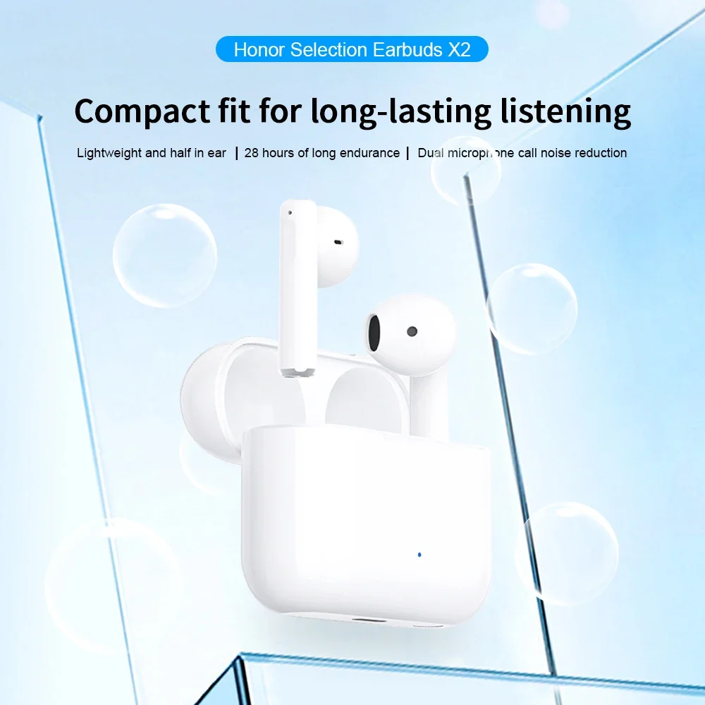 Honor Earbuds X2 TWS Bluetooth 5.2 auricolari Semi-in-ear 2 Mic ENC Low-Lag Game Sport Headset 12mm Bio Speaker 28h versione CN