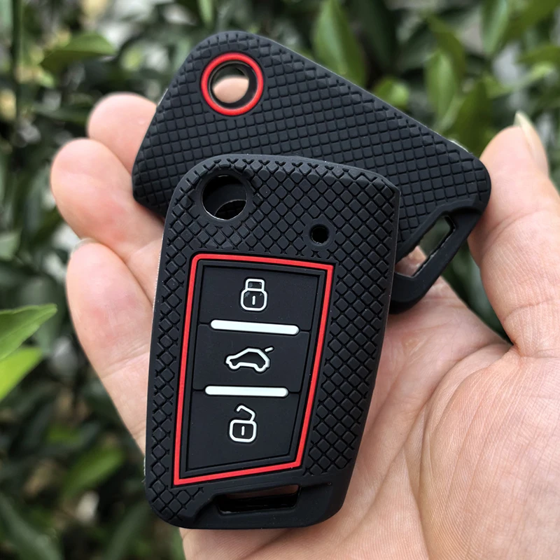 For VW Golf 7 GTI POLO T-Cross T-Roc Touran Tiguan Skoda Octavia Rapid Kodiaq Fabia Seat Ibiza Leon Ateca Arona Key Case Cover