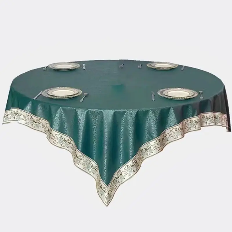 

F147 large round tablecloth wash-free and anti-scalding round hotel tablecloth new high-end light luxury dining