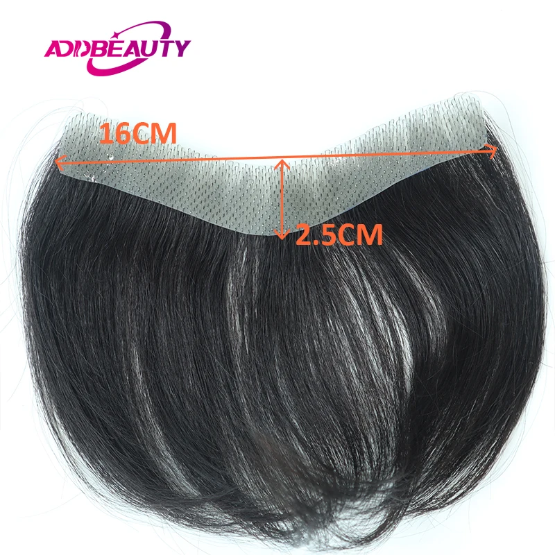 Straight Human Hair Wigs for Men Vstyle Front Human Hairline Vloop Injection Natural Hair Bangs Thin Skin Full PU Men Toupee