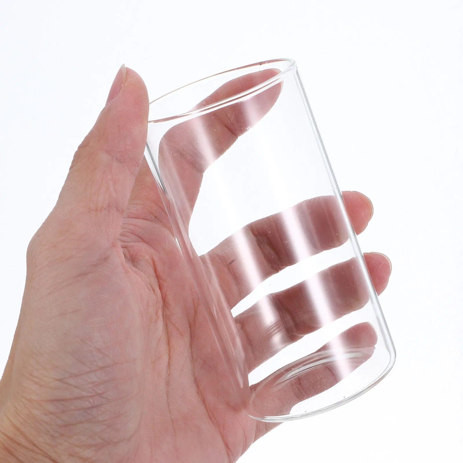 2Pcs Short Glass Cylinder Holders 120Ml Windproof Clear Hurricane Lamp Shades Floating Vases Home Wedding