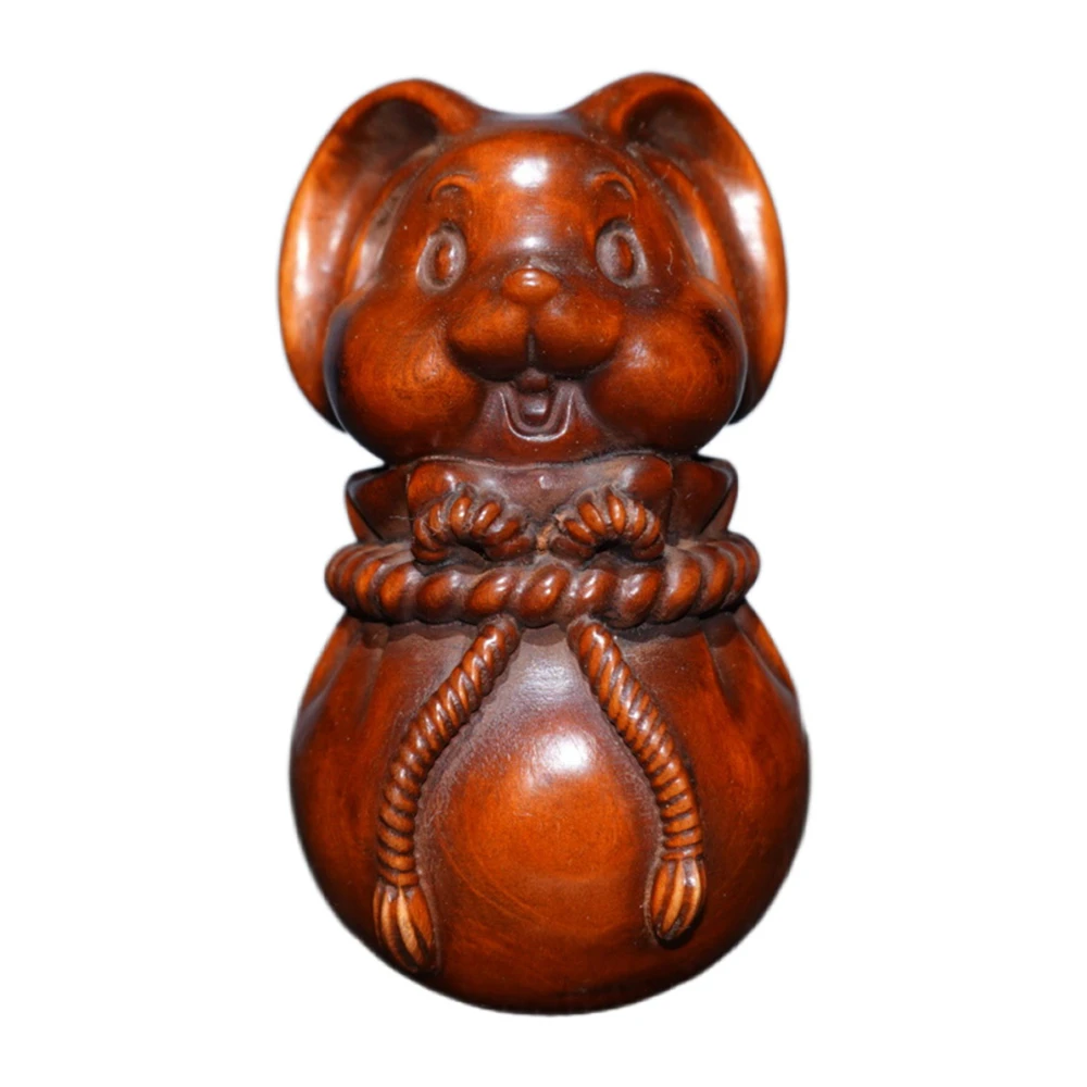 Décoration d'intérieur, figurine de lapin en bois pour le salon, sculptée à la main, charme oriental de la prospérité, du succès, de l'ambition, de la richesse