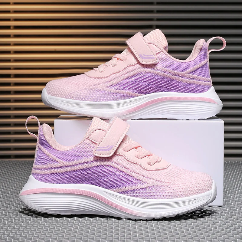 Knit Girls Tenis Sneaker Children Shoes 4-12 Years Lightweight Soft Platform Kids Casual Shoes Sports Sneaker for Girls