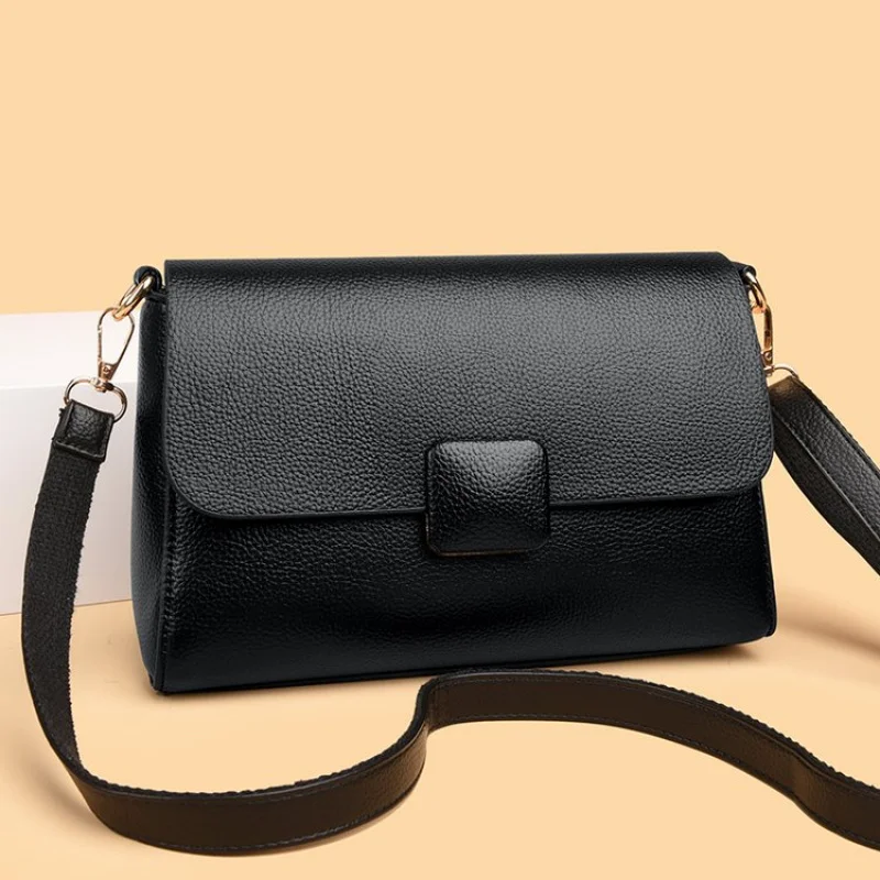 

First-Class Women's Shoulder Bag Made Of Goatskin Leather With Trendy Belarus Vintage Spacious Soft Daily Look