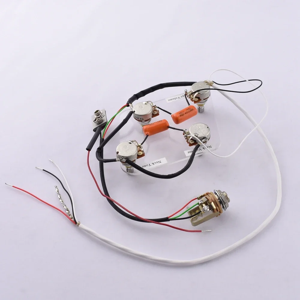 

1 Set Electric Guitar Active Pickup Wiring Harness ( 4x TQ 25K Pots + 1x Jack )