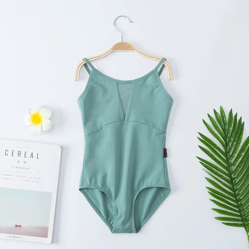 Детская танцевальная тренировочная одежда, хлопковые сетчатые подтяжки, экзаменационная одежда для тела, балетные костюмы для китайского танца, костюм