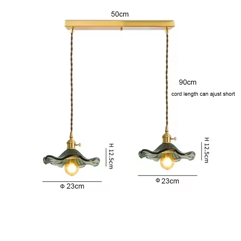 Home Eenvoudige LED Hanger Licht Armatuur Slaapkamer Woonkamer Bar Kleurrijk Glas Koperen Hangende Lamp Licht Edison Plafond Kroonluchter plafondlamp hanglamp led verlichting hanglamp woonkamer